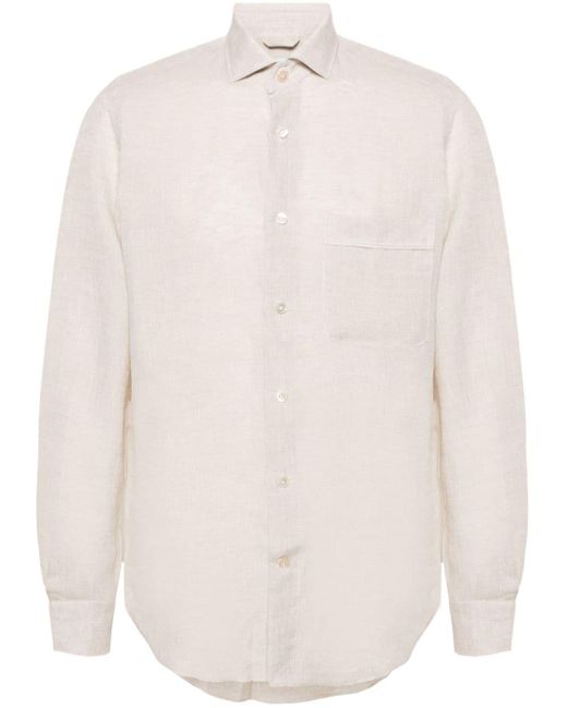 Eleventy Linnen Overhemd in het White voor heren