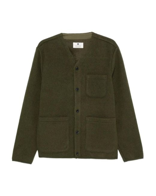Anerkjendt Geknöpfter Cardigan mit aufgesetzten Taschen in Green für Herren