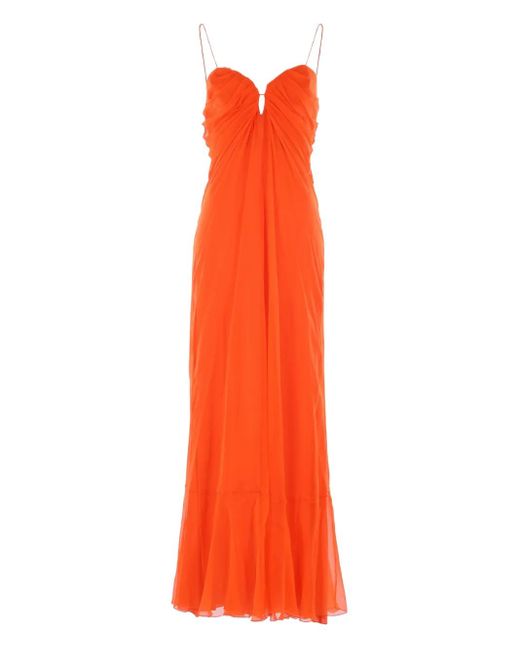 Raquel Diniz Orange Nem Samba Maxi Dress