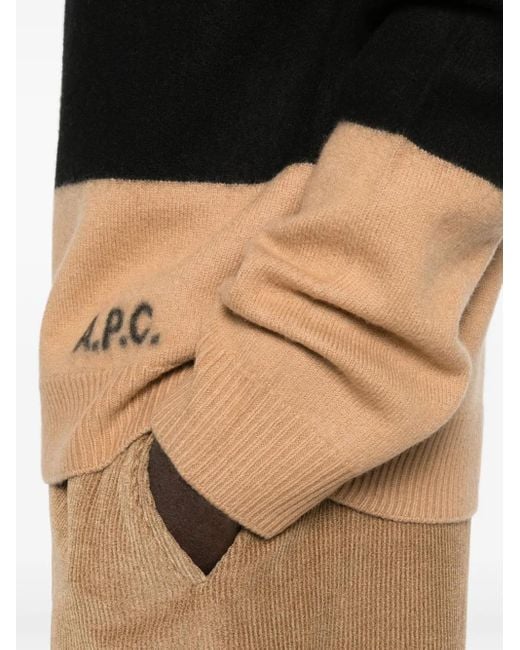 A.P.C. Black Striped Cashmere Sweater for men