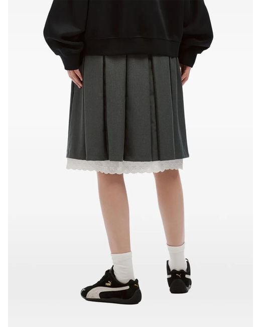 Mini Cream Gray Pleated Layered Skirt