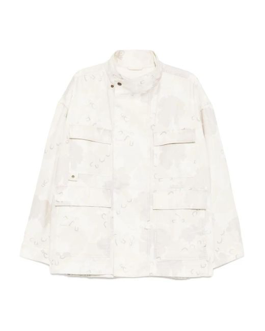 CROQUIS White Multiple-Pocket Oversize Jacket for men