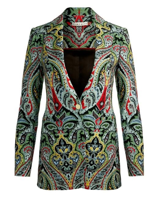 Alice + Olivia Breann ペイズリージャケット Green
