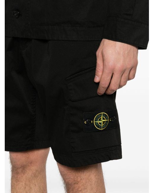 Stone Island Shorts Met Compass-logopatch in het Black voor heren
