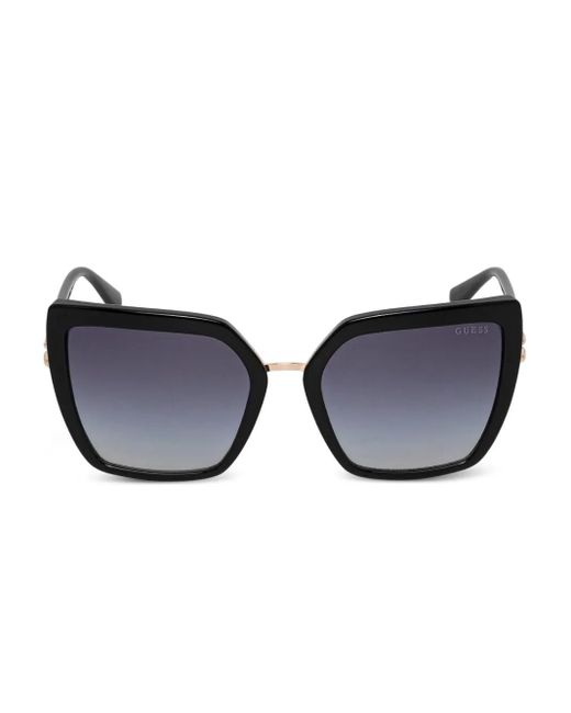 GUESS EYEWEAR Black Square-Pattern Chain-Link Sunglasses