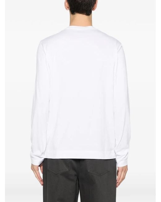 Fedeli White Long-Sleeve T-Shirt for men