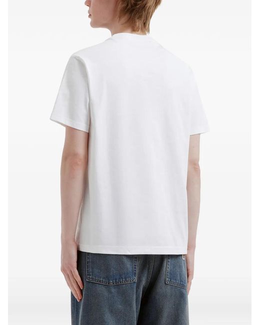 Chocoolate White Bear-Embroidery T-Shirt for men