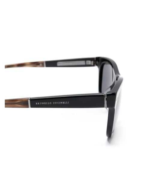 Brunello Cucinelli Gray Square-Frame Sunglasses