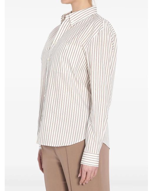 Saint Laurent Gestreept Blouse in het White