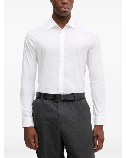 Mos Mosh White Long-Sleeve Button-Up Shirt for men
