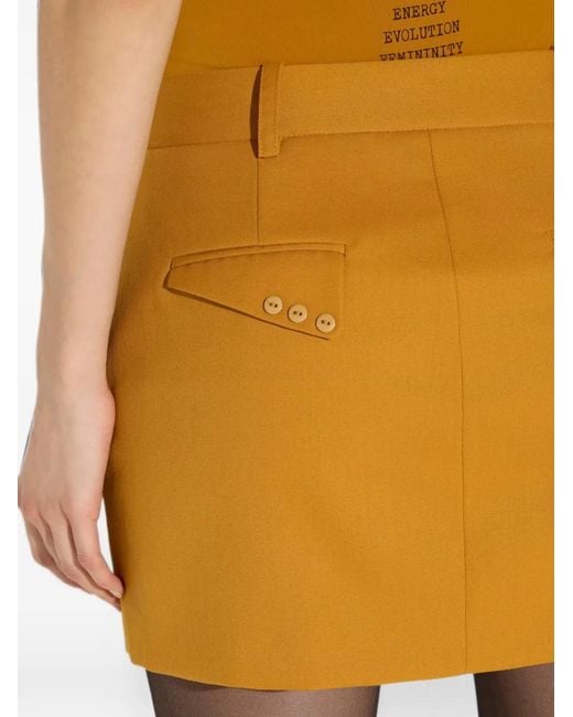 Elisabetta Franchi Yellow Gabardine Skirt