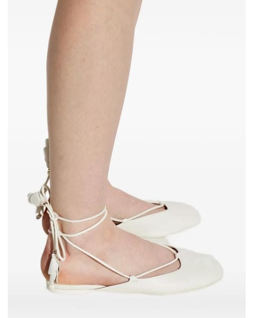 Kate Spade White Eloise Lace-Up Mules