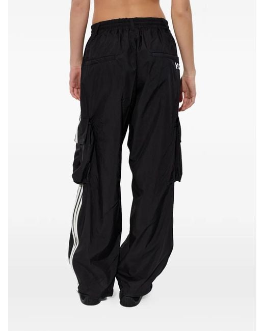 Y-3 Gestreepte Cargo Broek in het Black