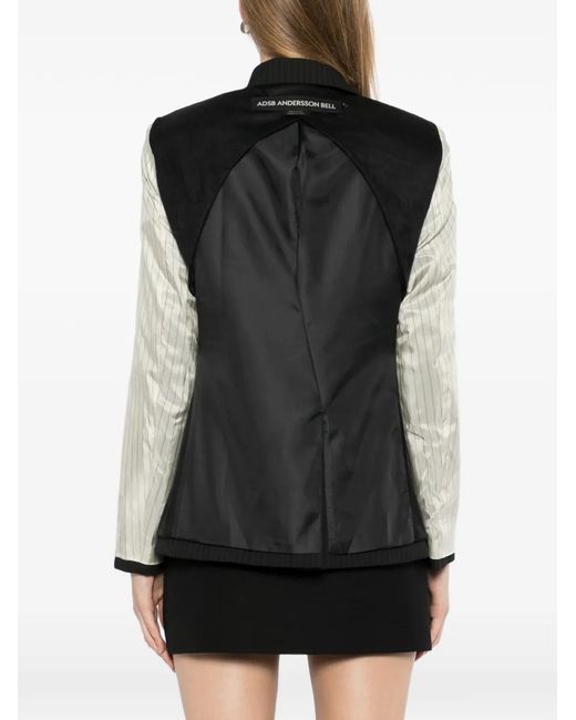 ANDERSSON BELL Black Pinstripe Deconstructed Jacket