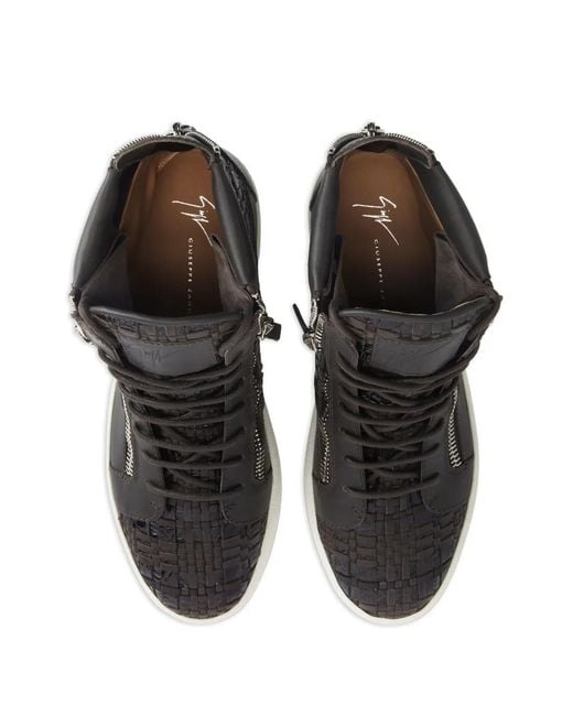 Giuseppe Zanotti Black Kriss Crocodile-Print Sneakers for men