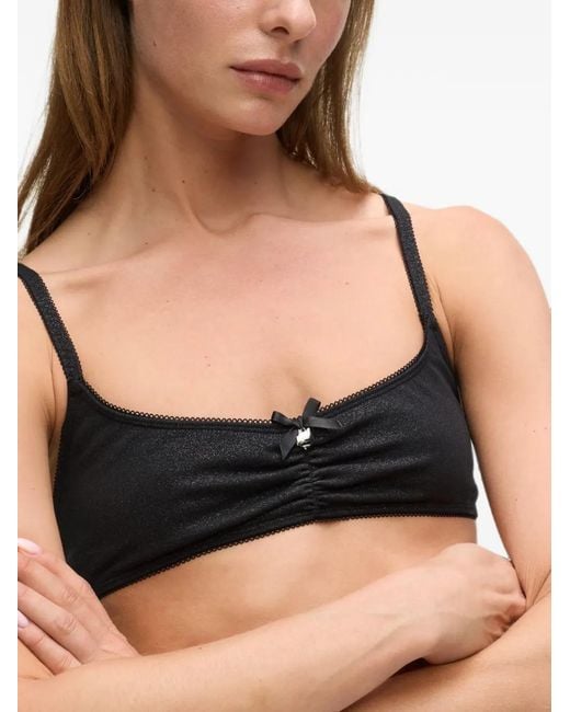 Karl Lagerfeld Black Ikon Glitter Bralette