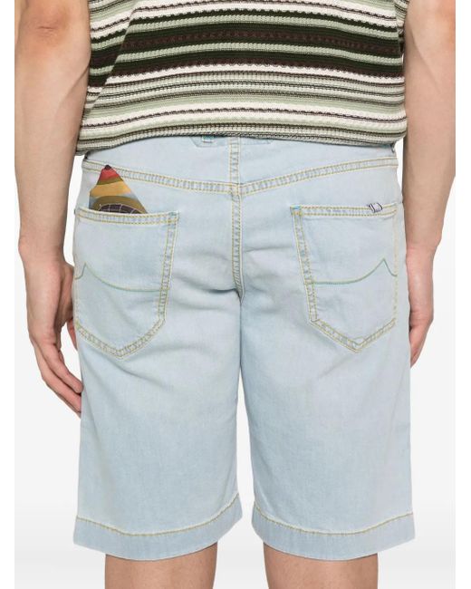 Jacob Cohen Blue Nicolas Embroidered Denim Shorts for men