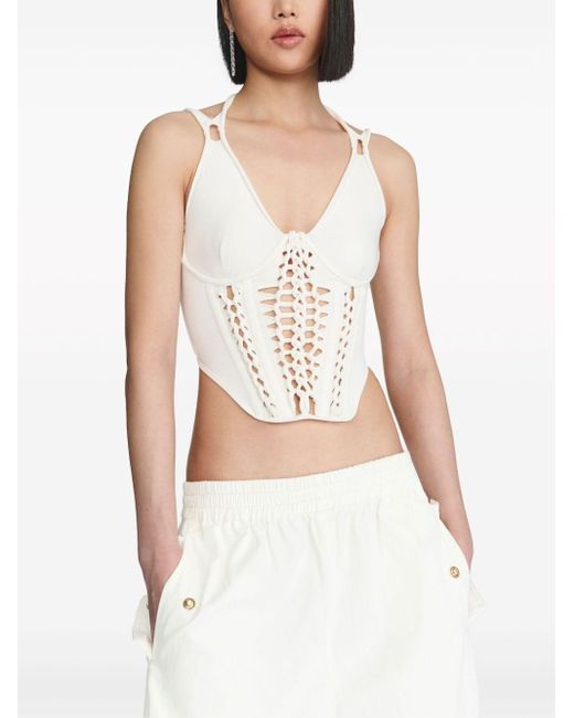 Dion Lee White Braided Corset Top