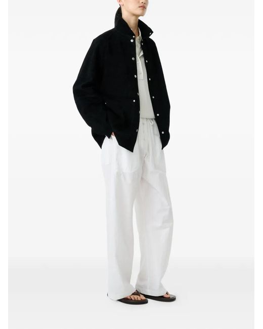 Studio Nicholson Black Dash Press-Stud Suede Jacket