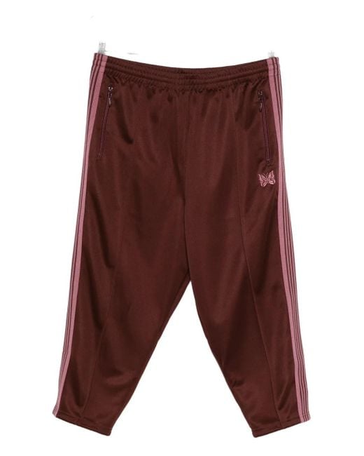 Needles Purple Side-Stripe Logo-Detail Pants for men
