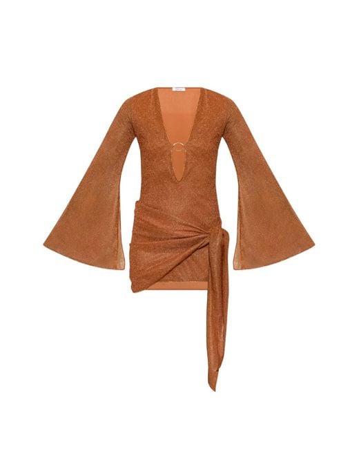 Oseree Brown Lumiere Pareo Dress