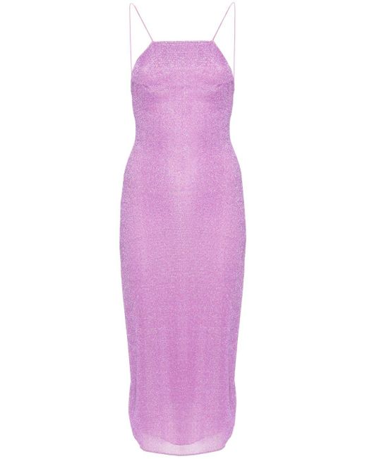 Oseree Purple Rückenfreies Lurex-Kleid