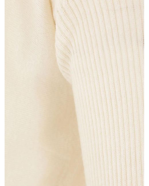 Rick Owens White Wool Cropped Cardigan