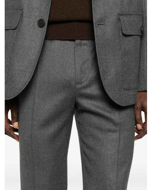 Emporio Armani Gray Straight-Leg Trousers for men