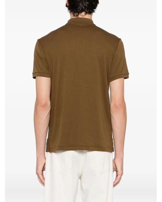 Polo Ralph Lauren Brown Embroidered-Logo Cotton Polo Shirt for men