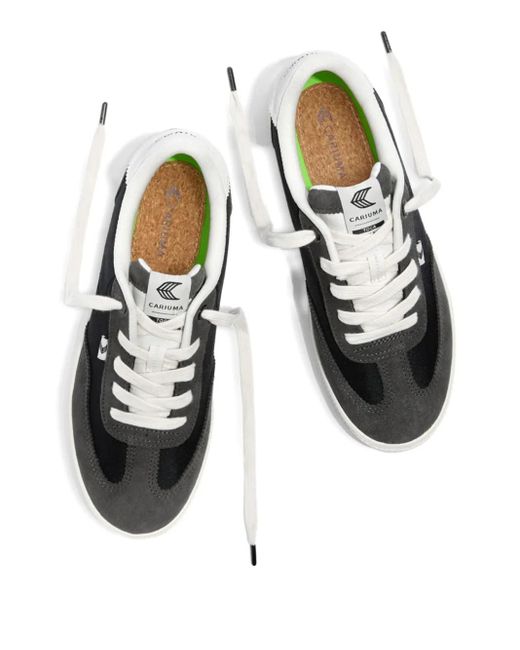 CARIUMA Black Toca Suede Leather Nylon Trainers