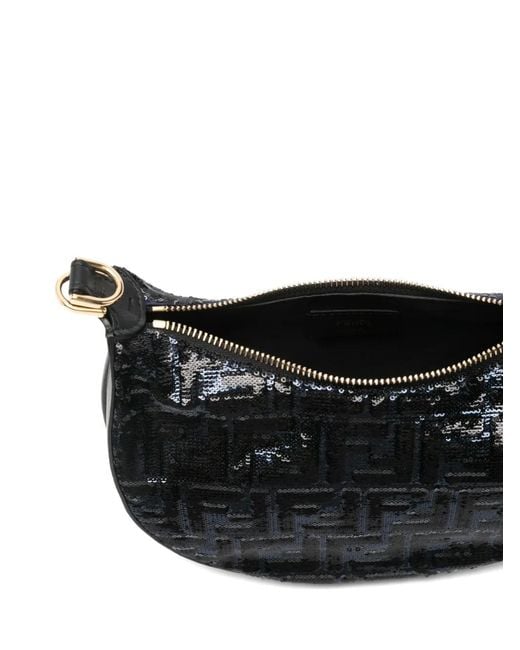 Fendi Black Mini Graphy Sequin-Embellished Tote Bag