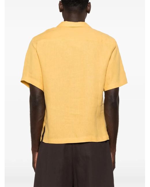 Sandro Yellow Linen Shirt for men