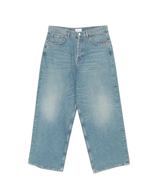 AMISH Blue Huge Cropped Jeans for men