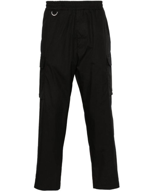Low Brand Black Tapered Cropped Trousers for men