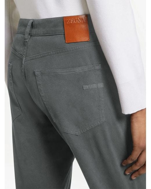 Zegna Gray Straight-leg Five-pocket Jeans for men