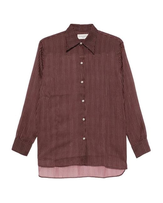 Officine Generale ジオメトリックパターン シャツ Purple