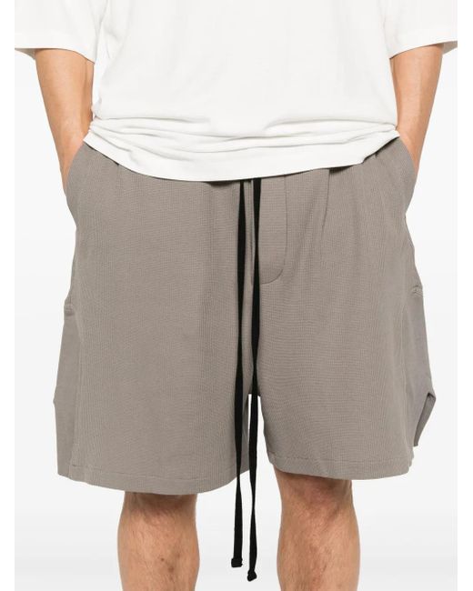 Thom Krom Gray Waffle-Effect Track Shorts for men