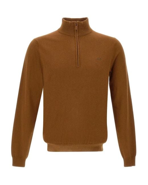 Pull À Col Zippé Sun 68 pour homme en coloris Brown