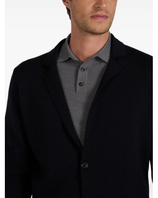 Zanone Black Milano-Stitch Blazer for men