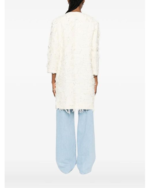 Bye White Open-Front Coat