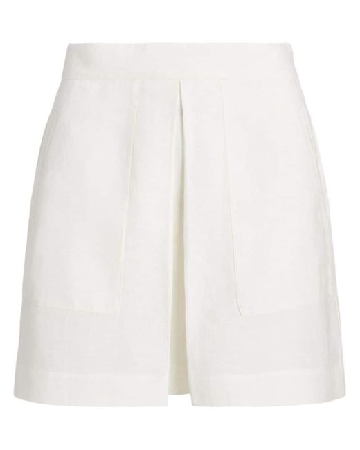 Polo Ralph Lauren White Inverted-pleat Miniskirt