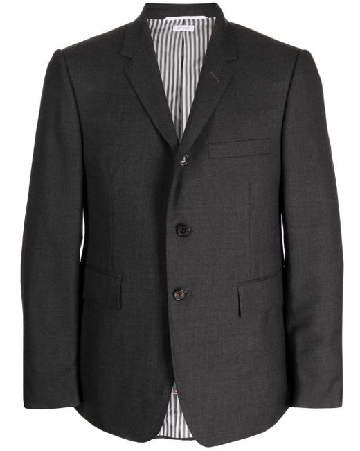 Thom Browne Black Super 120S Single-Breasted Blazer for men