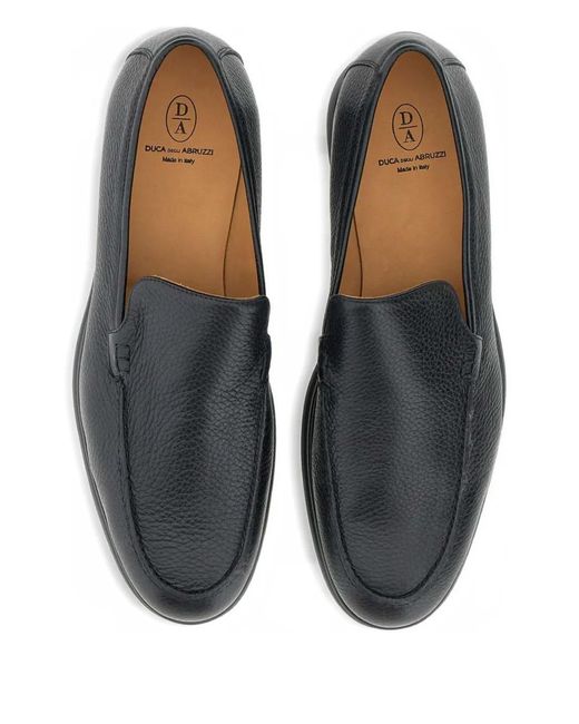 Duca Degli Abruzzi Gray Lorenzo Plain Leather Loafers for men
