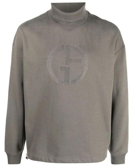Giorgio Armani Gray Virgin Wool Roll Neck Jumper for men