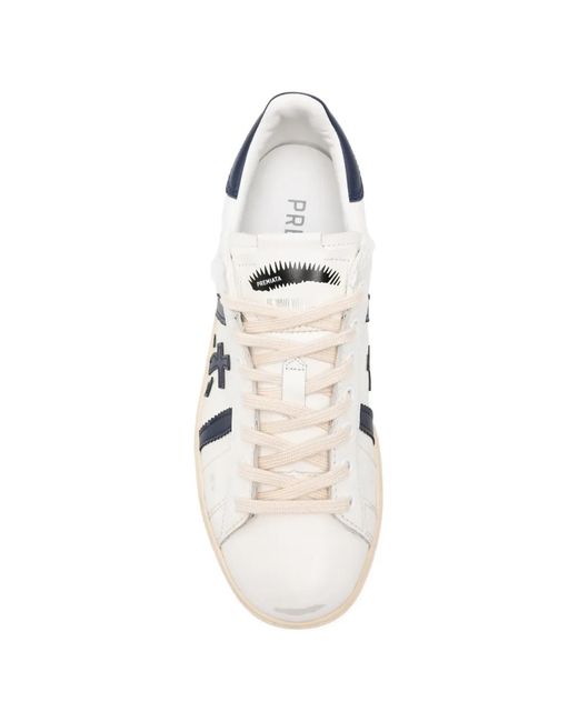 Premiata White Russell Logo-Patch Sneakers for men