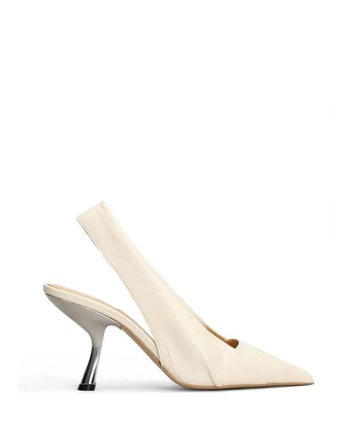 Alchimia White Pointed-Toe Slingback Pumps