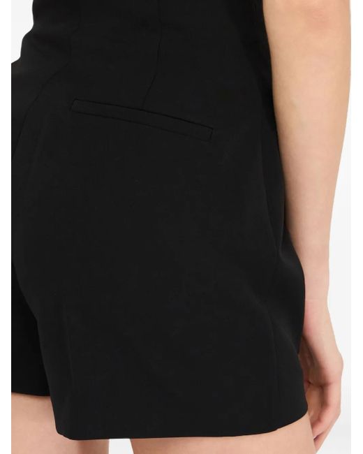 Liu Jo Black Pearl-Button Pleated Shorts