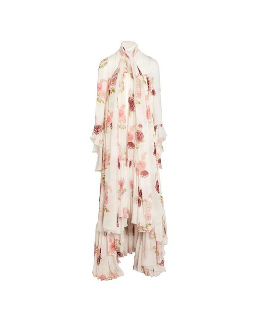 Giambattista Valli Natural Pansies-Print Maxi Dress