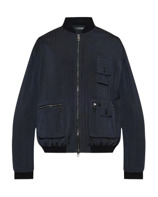Bomber Con Zip di Giorgio Armani in Blue da Uomo