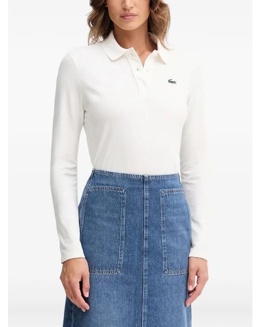 Lacoste White Long-Sleeve Polo Shirt